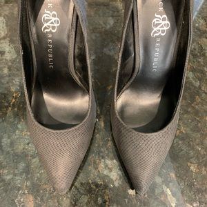 Gray snake skin rock & republic heels.